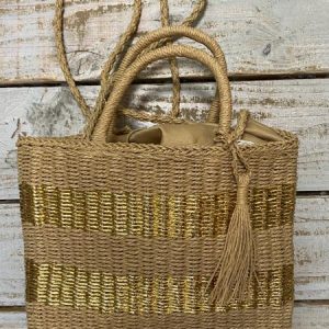 Panier rotin lurex