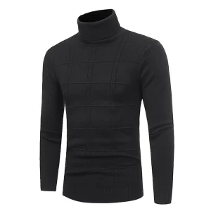 Col Roulé Homme Pull Noir