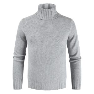 Col Roulé Chaud Homme Gris