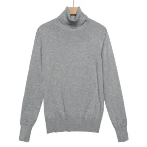 Col Roulé Gris Clair Femme