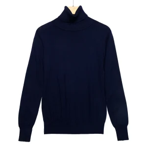 Col Roulé Bleu Marine Femme