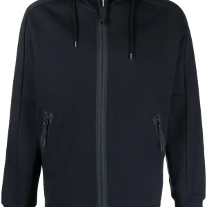 C.P Company Diagonal Raised Fleece Goggle Hoodie Total Eclipse