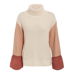 Col Roulé Femme Pull Marron