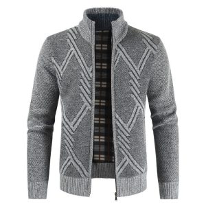 Gilet Col Montant Homme Gris Clair