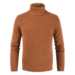Col Roulé Chaud Homme Orange