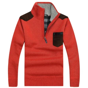 Pull Zip Homme Rouge