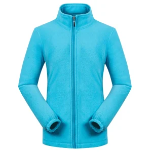 Veste Polaire Col Montant Femme Bleu Ciel