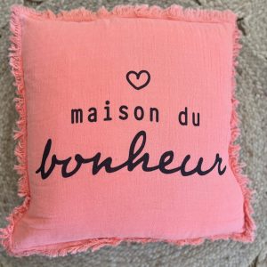Coussin bonheur corail