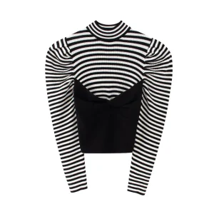 Col Montant Rayé Femme