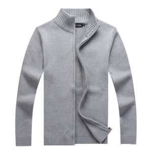 Veste Col Montant Homme Gris Clair