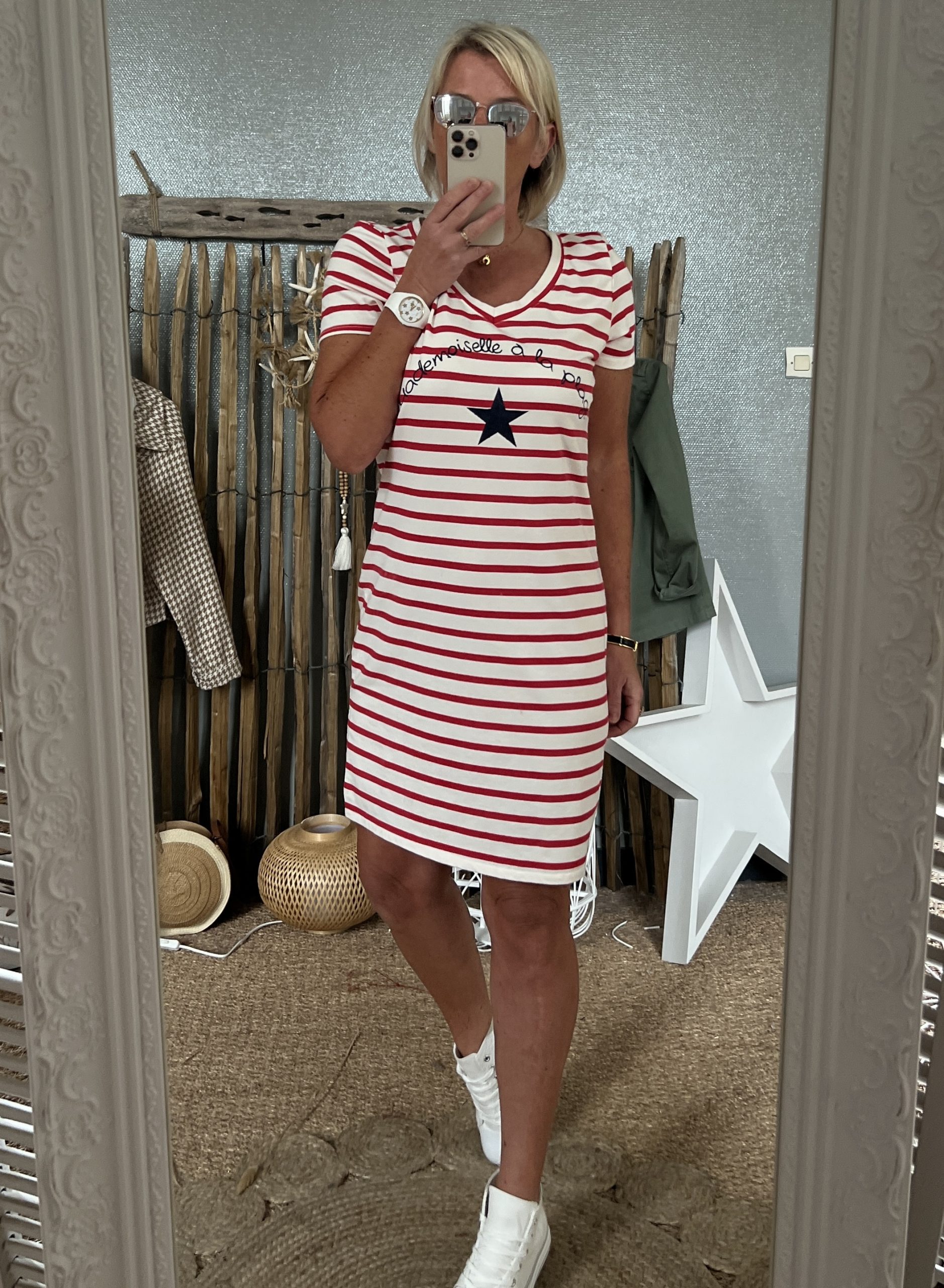 Robe rayée CDS rouge – Image 4