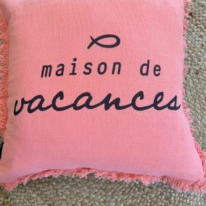 Coussin Maison corail