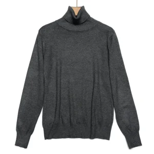 Col Roulé Gris Foncé Femme