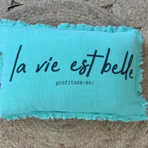 Coussin la vie turquoise