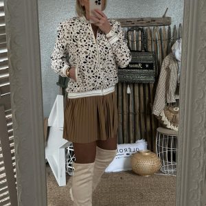 Jupette  CDS plissée caramel