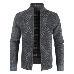 Gilet Col Montant Homme Gris Foncé