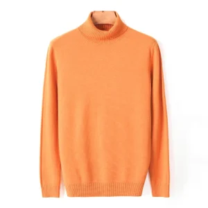 Col Roulé Homme Épais Orange