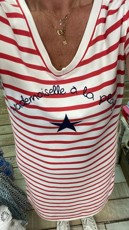 Robe rayée CDS rouge – Image 3