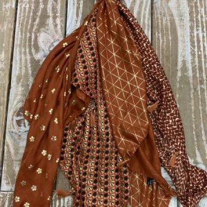 Echarpe patch Mathilda rouille