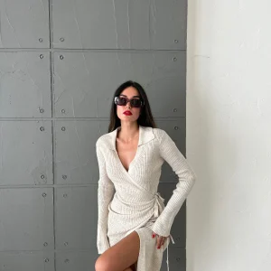 Robe portefeuille en maille