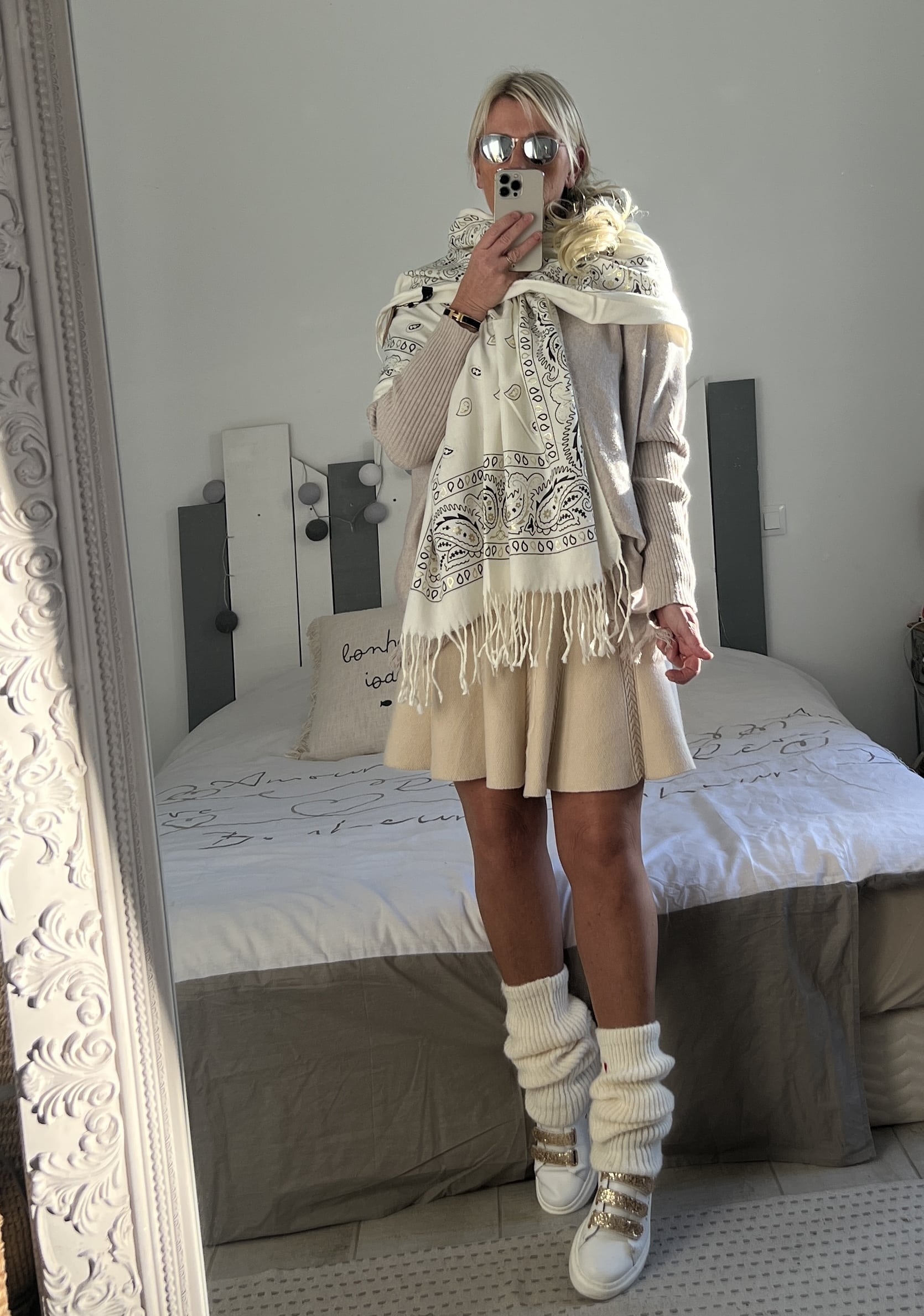 Châle écharpe blanc – Image 2