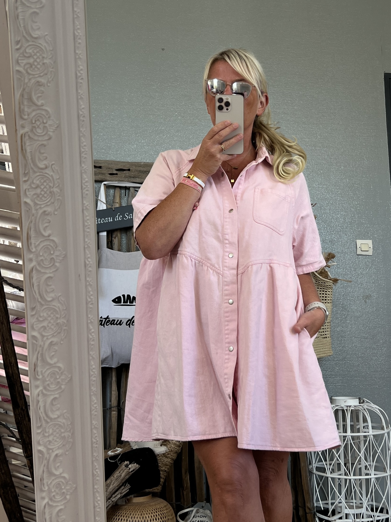 Robe jean rose baby oversize – Image 4