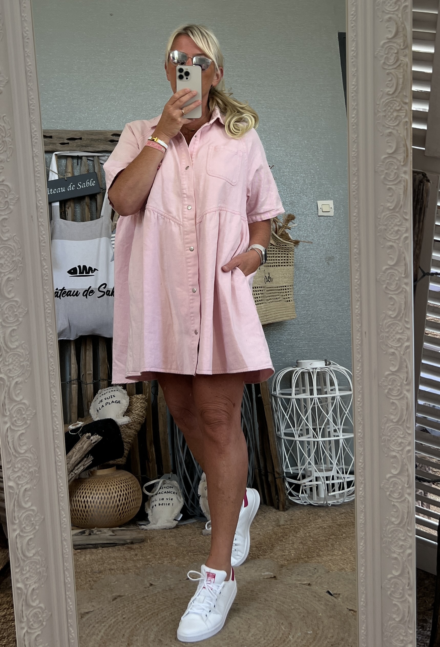 Robe jean rose baby oversize – Image 5