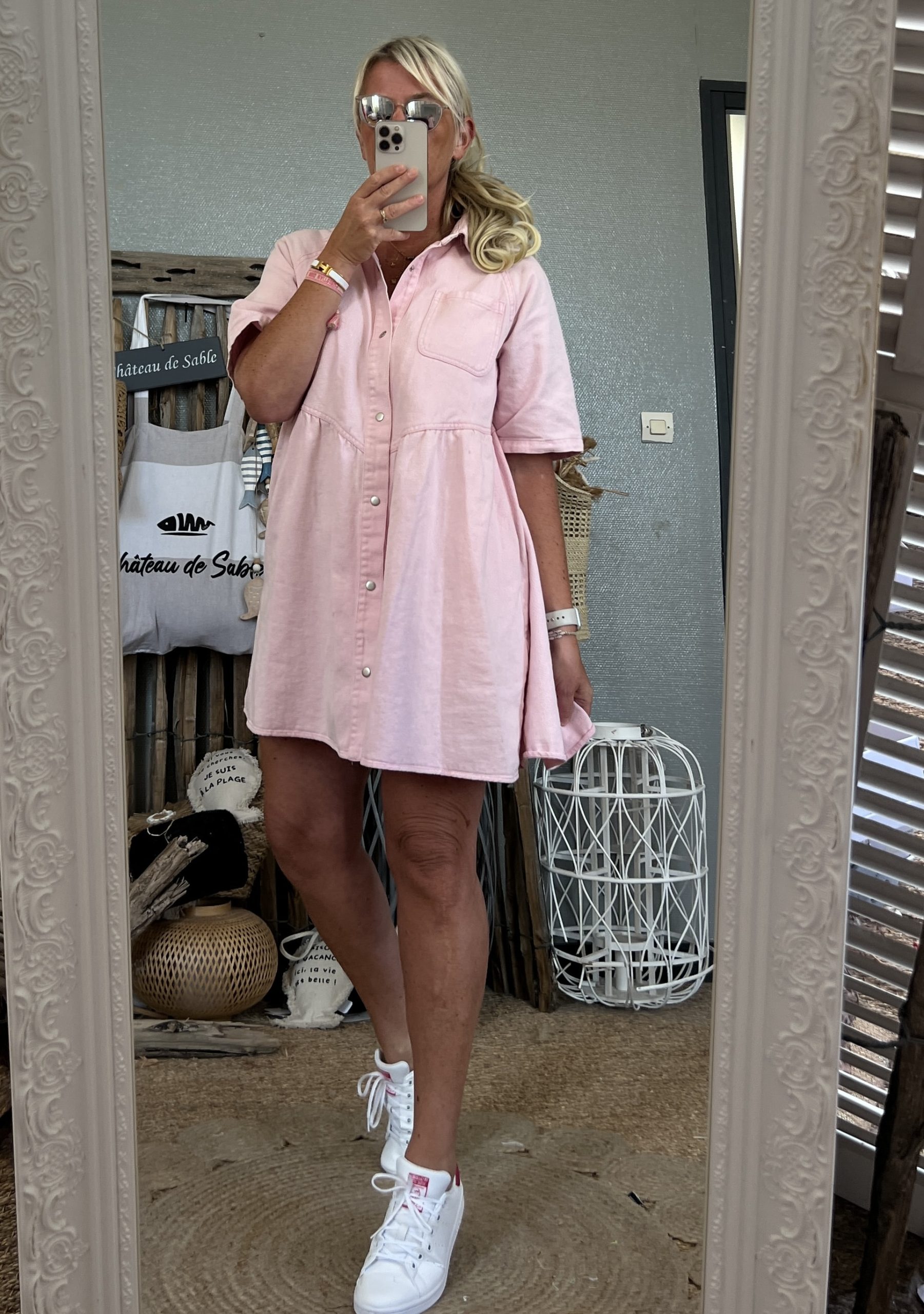 Robe jean rose baby oversize – Image 7