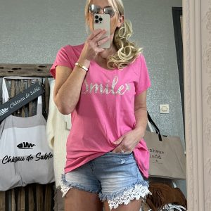 T-shirt CDS Smile fushia