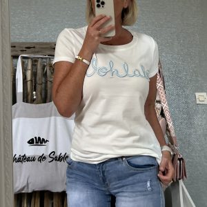 T-shirt ohalala blanc ciel