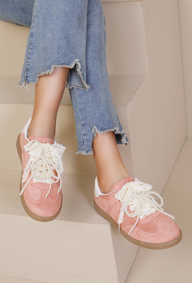 Basket dentelle perle rose – Image 2