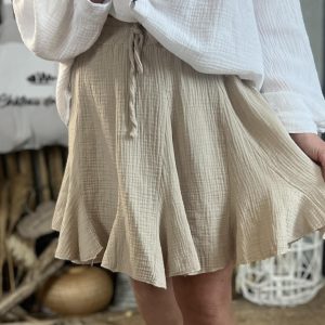 Jupe gaze de coton beige