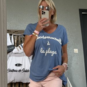 T-shirt Melle bleu jean