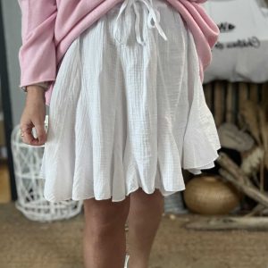 Jupe gaze de coton blanche