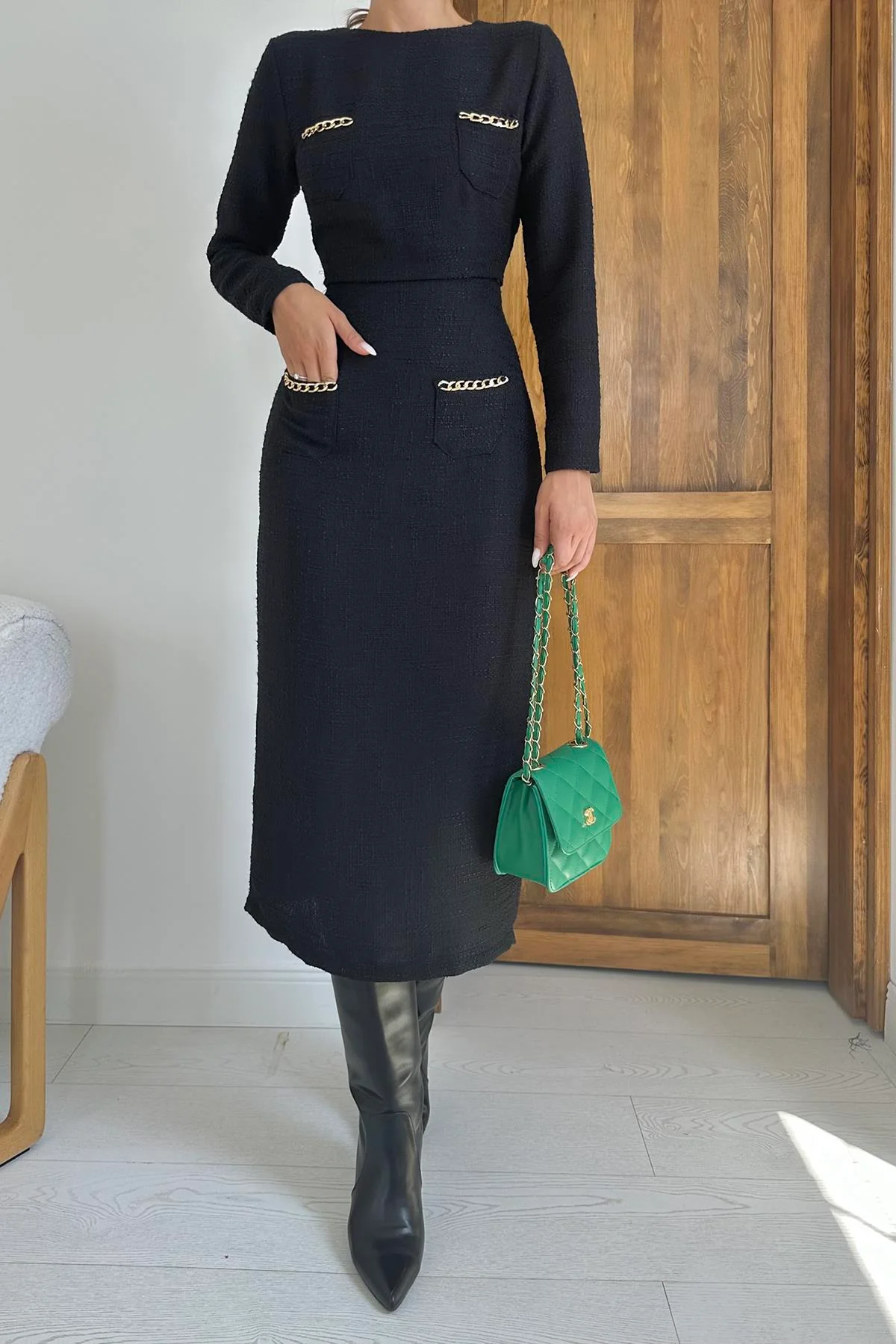 Ensemble top et Jupe avec Poches En Chaîne – Image 4