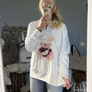 T-shirt 40/46 blanc rose