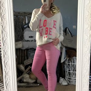 Pull love vibes  beige