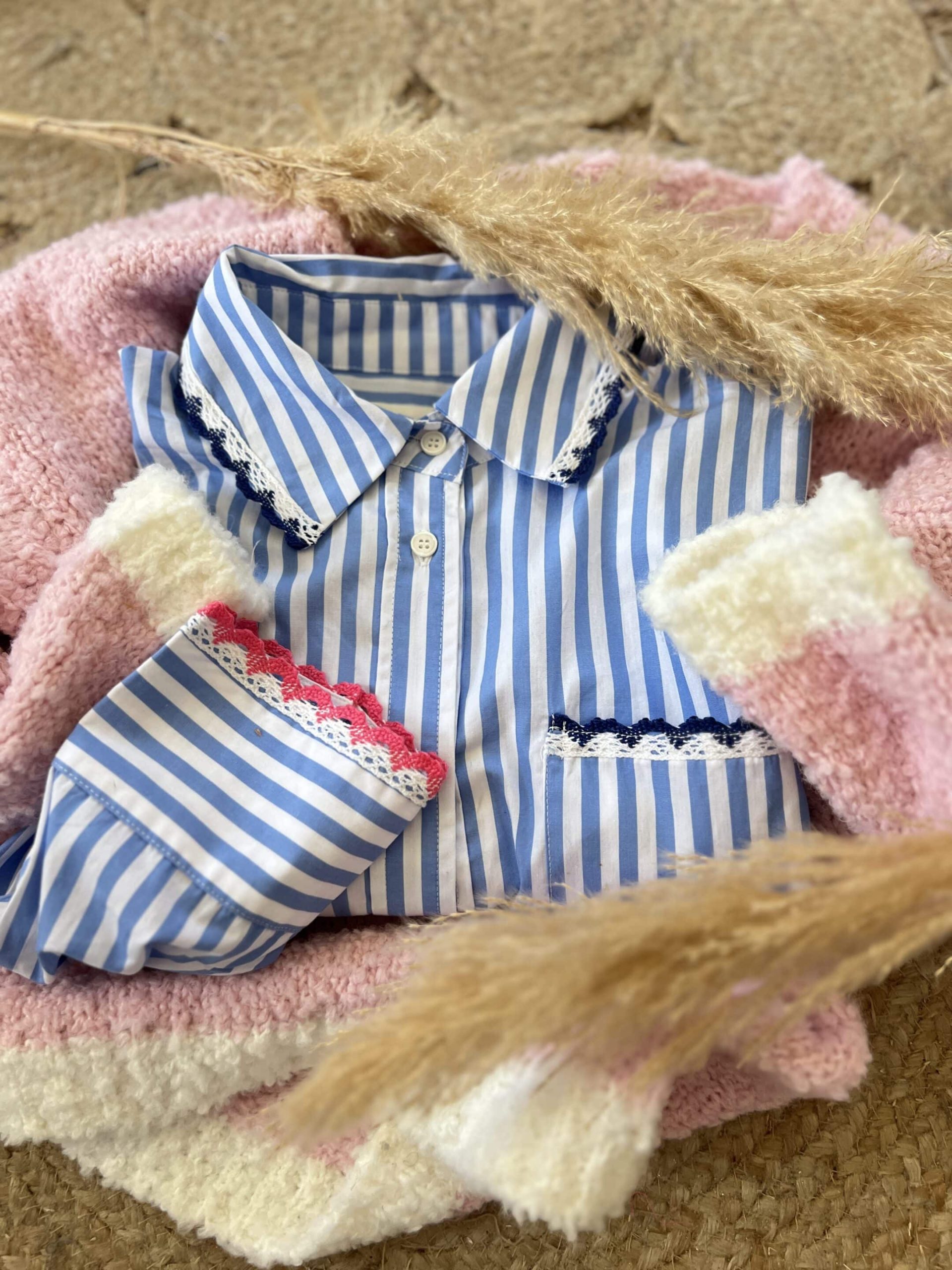 Chemise rayée oversize bleue – Image 5