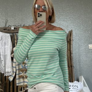 Marinière col Bardot mint