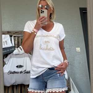 T-shirt CDS Melle blanc beige