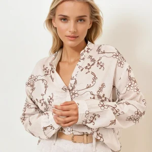 Chemise oversize brodéé