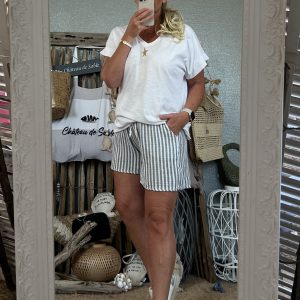 Short gaze de coton palmier kaki