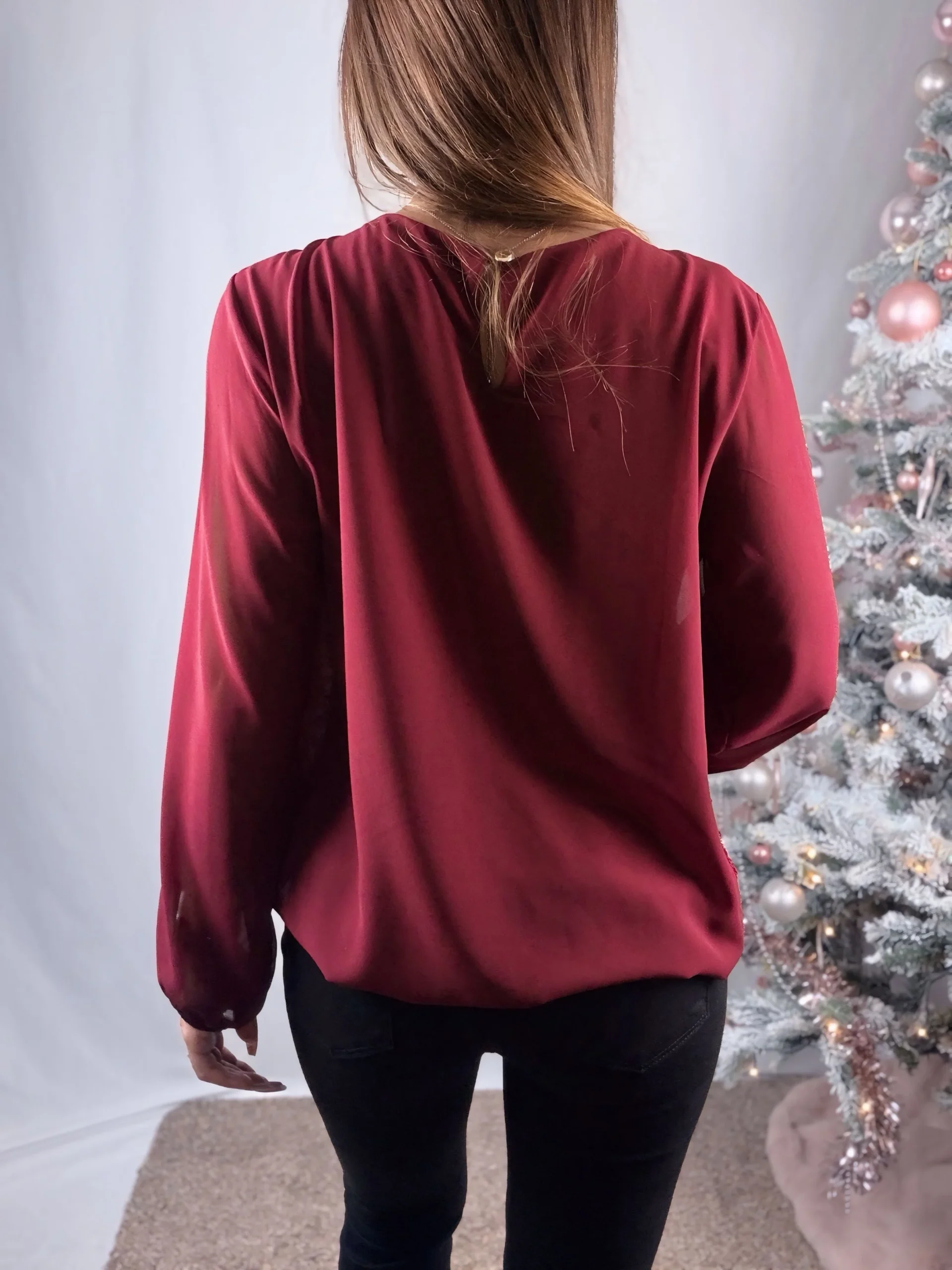 Blouse sequins sur le devant doublure viscose – Image 4