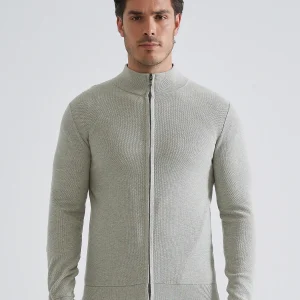 Gilet zippé en coton piqué