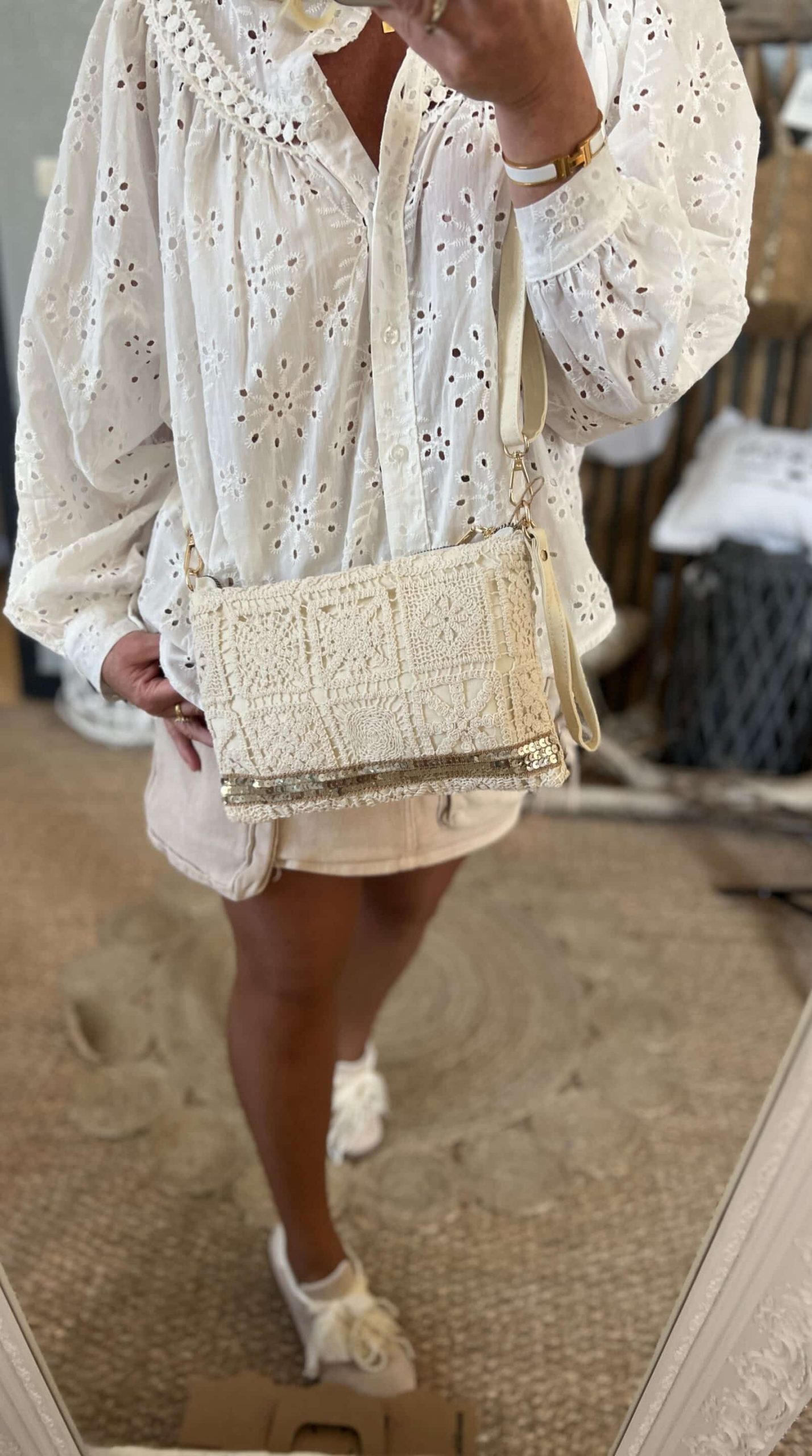 Pochette bohème écru – Image 4