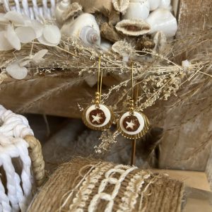 Boucles CDS blanc doré