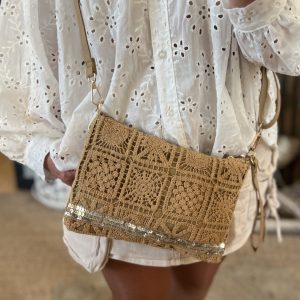 Pochette bohème caramel