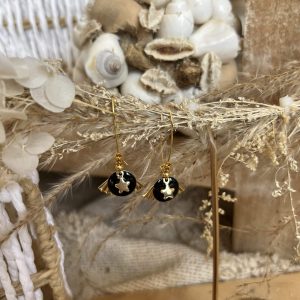 Boucles CDS star noir doré