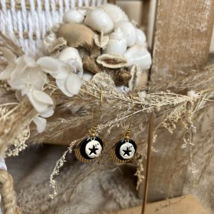 Boucles CDS noir doré