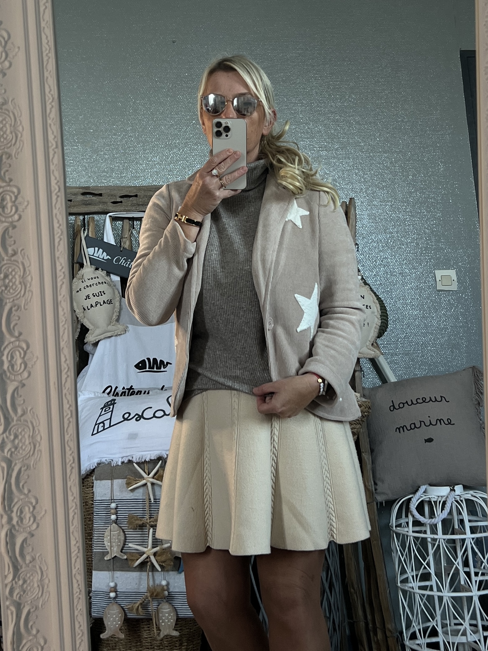 Veste velours star Beige – Image 3